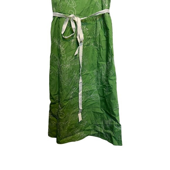 Danny & Nicole Green Floral Midi Dress Sleeveless Womens Size 14 Polyester Cotto - Picture 6 of 6